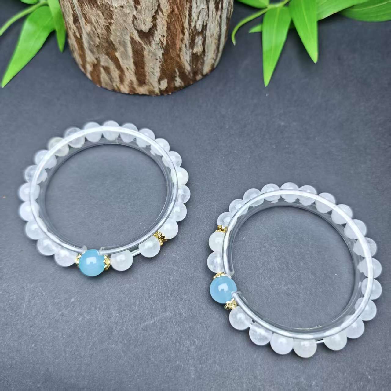 轻奢时尚款白水晶DIY圆珠手串-多样性发其一-s1301