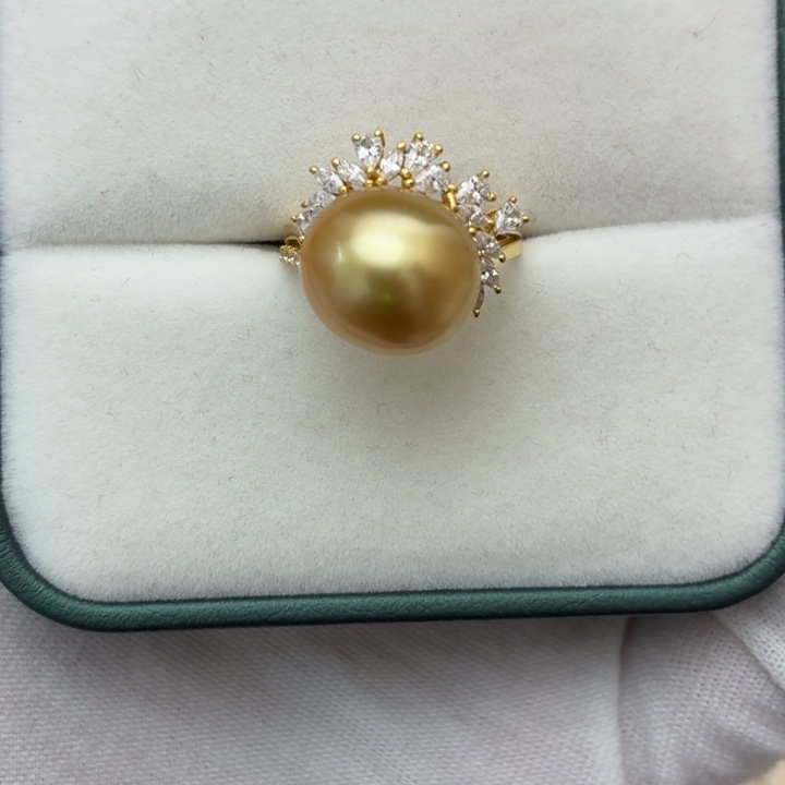 海水珍珠戒指银S925镶嵌