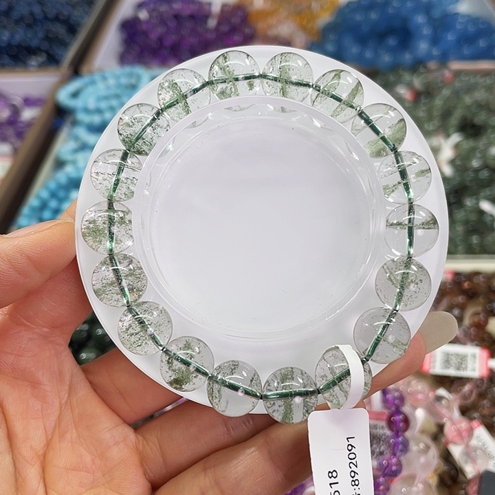 水晶手链未镶嵌深*绿幽灵11m