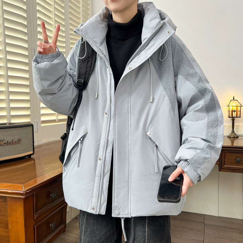 冬季新款白鸭绒羽绒服连帽外套青少年学生休闲百搭韩版保暖外套男