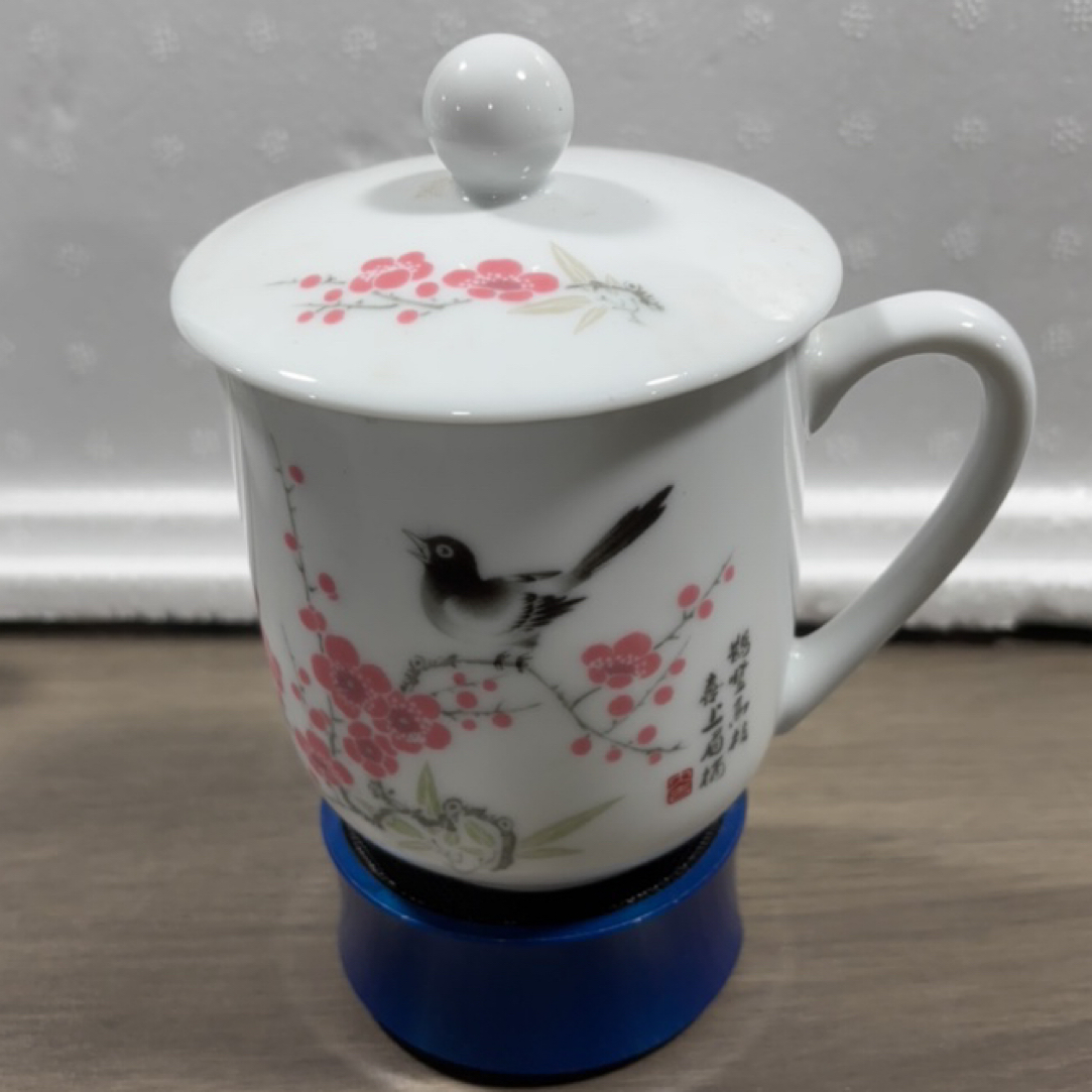 釉下五彩梅花杯子450cm微瑕