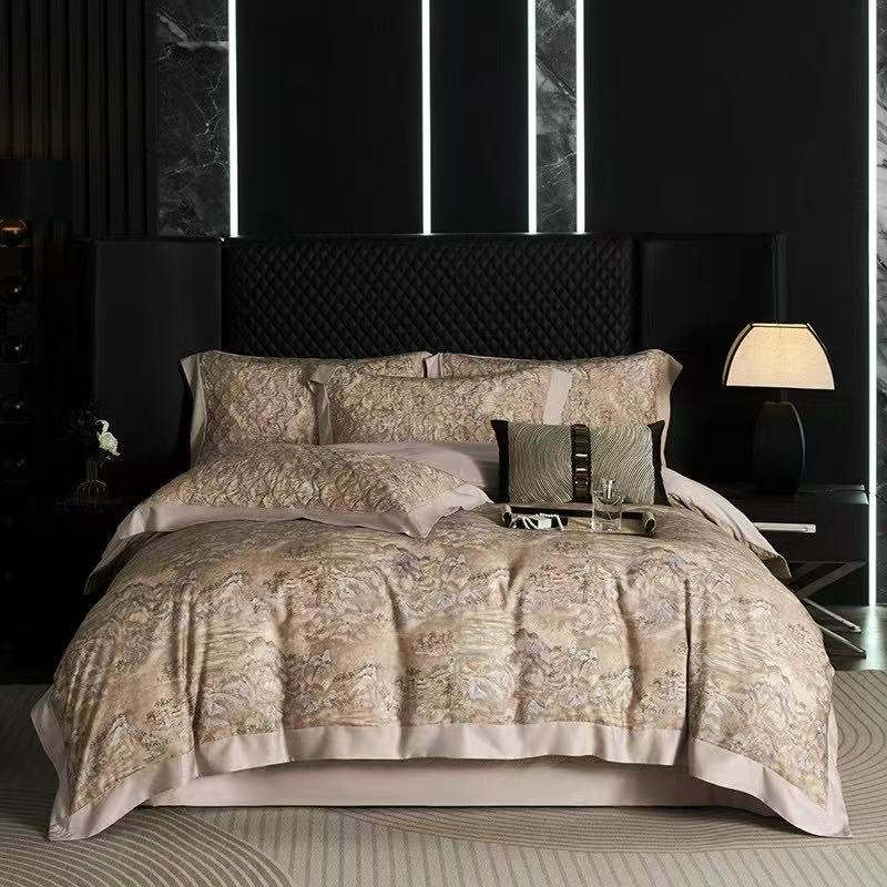 外贸大福利～超细氮莱赛尔天丝床盖版四件套标准200*230微瑕～L446