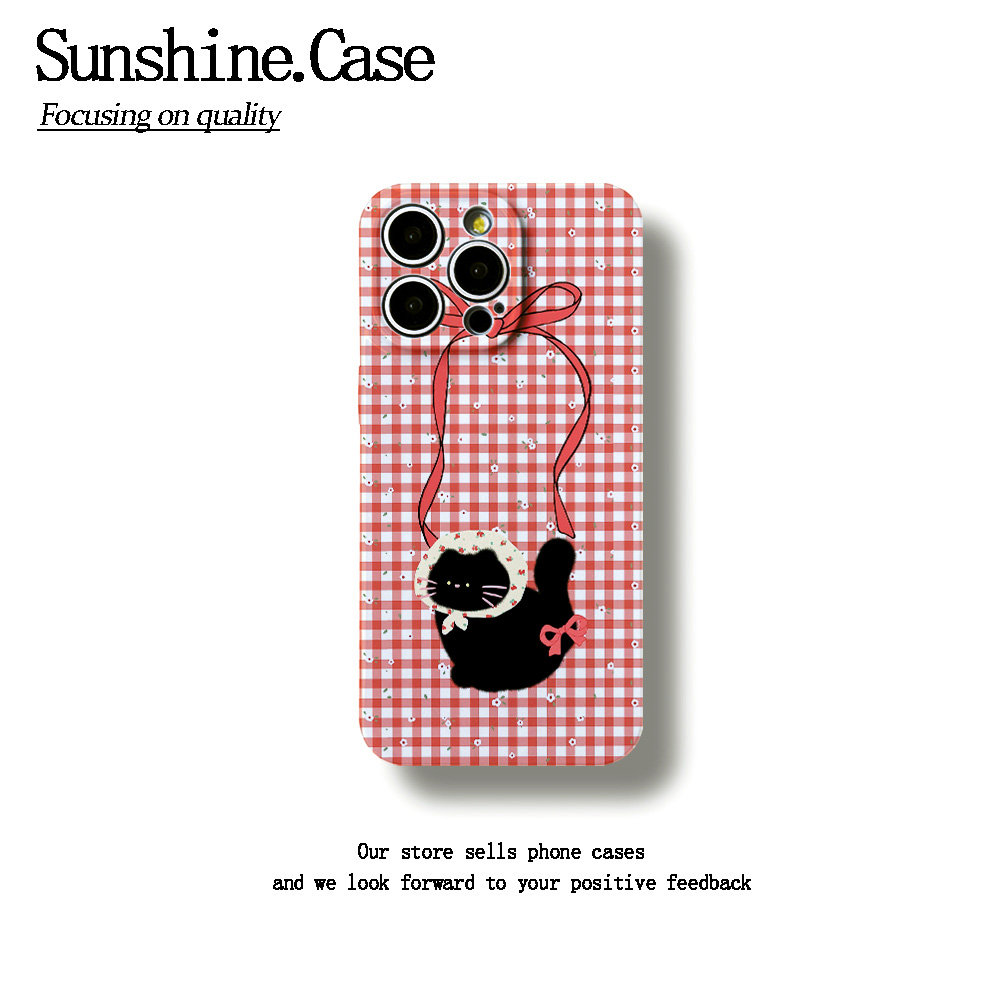 【番茄case专属】花朵黑猫软壳适用苹果oppo华为vivo小米手机壳