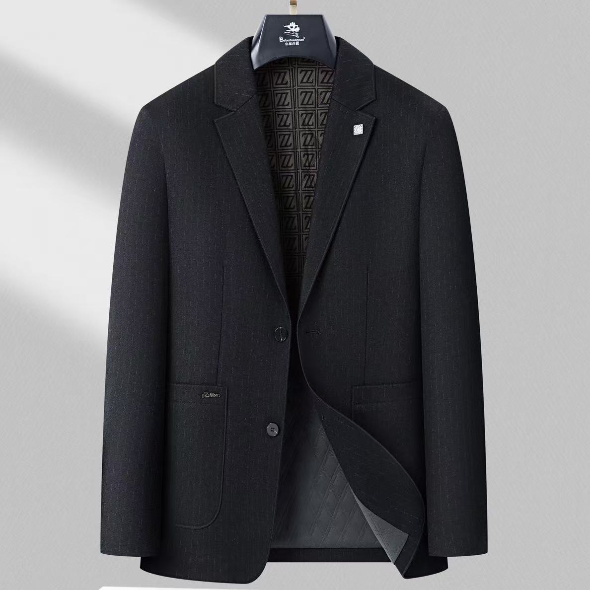 男士冬季商务休闲百搭高端简约平驳领西装外套/4901