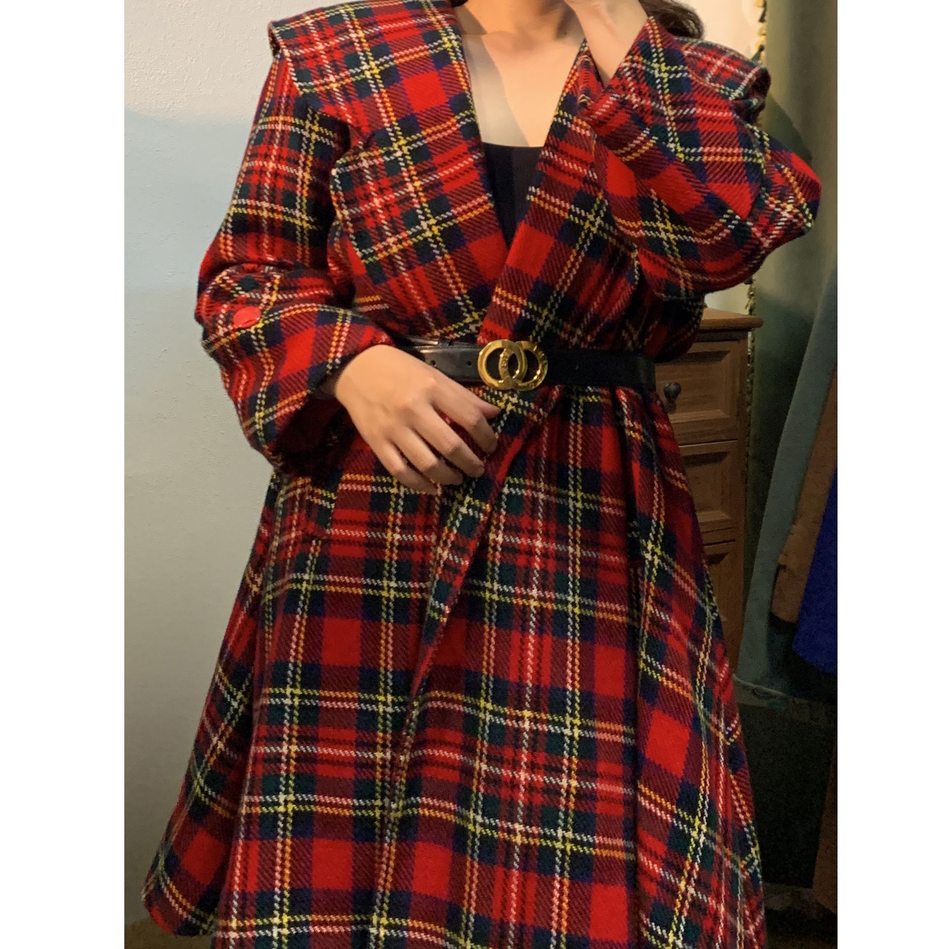 日系女装连衣裙碎花显瘦气质蓝色时尚女士收腰印花优雅复古休闲
