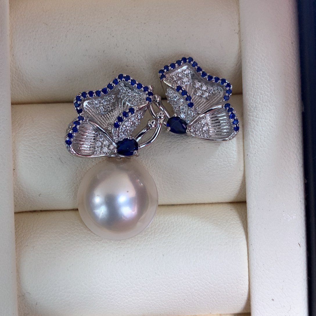 拼合珍珠（马贝珠）耳饰银S925镶嵌