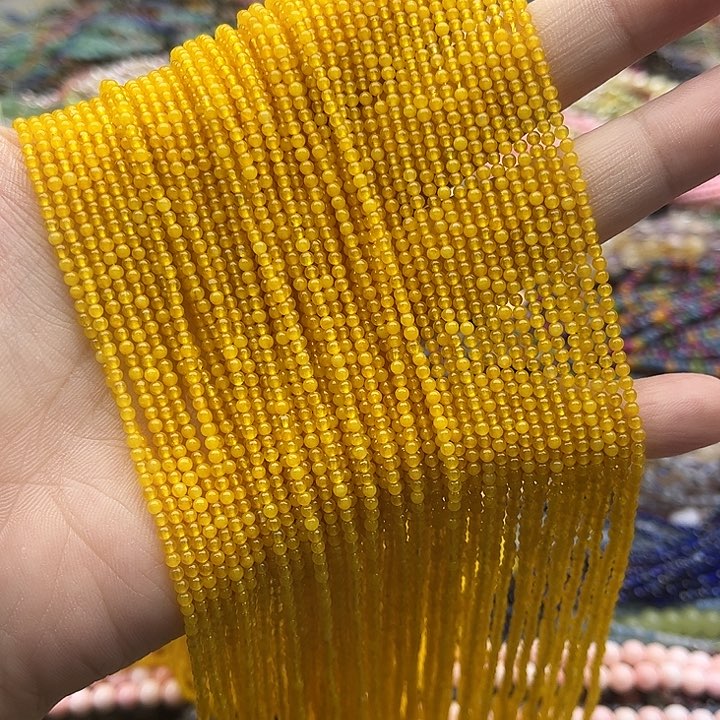 玛瑙/玉髓珠宝半成品未镶嵌2条2mm左右黄玛瑙