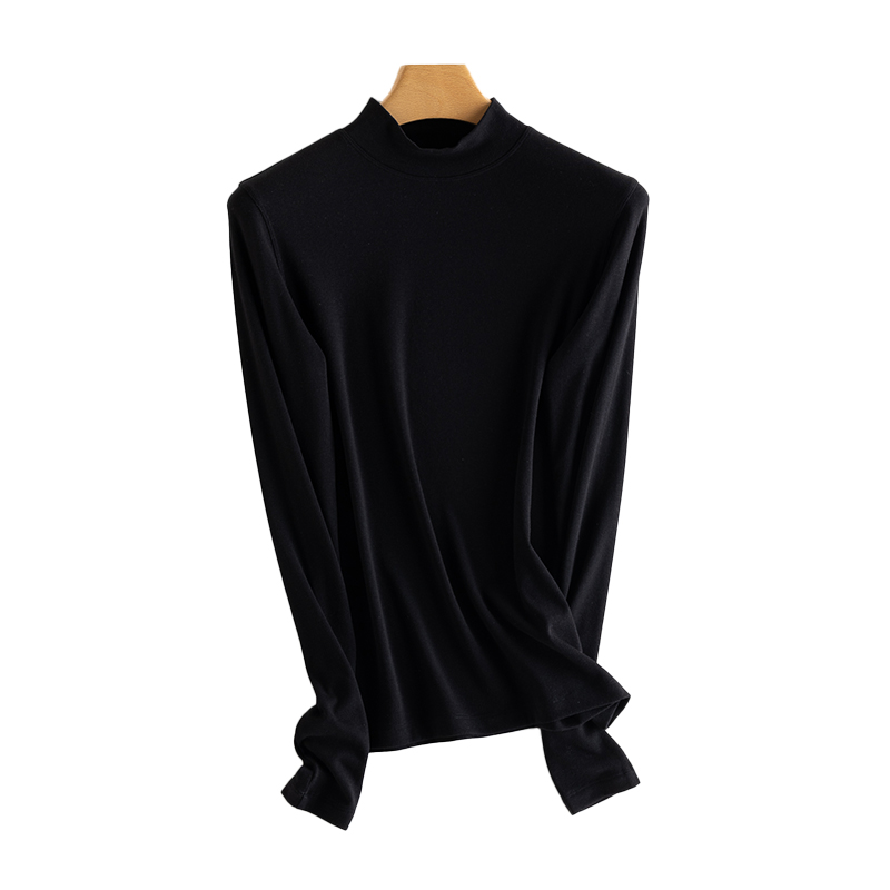 CHIC WIWI 珍珠山羊绒打底秋冬针织发热半高领XY025307