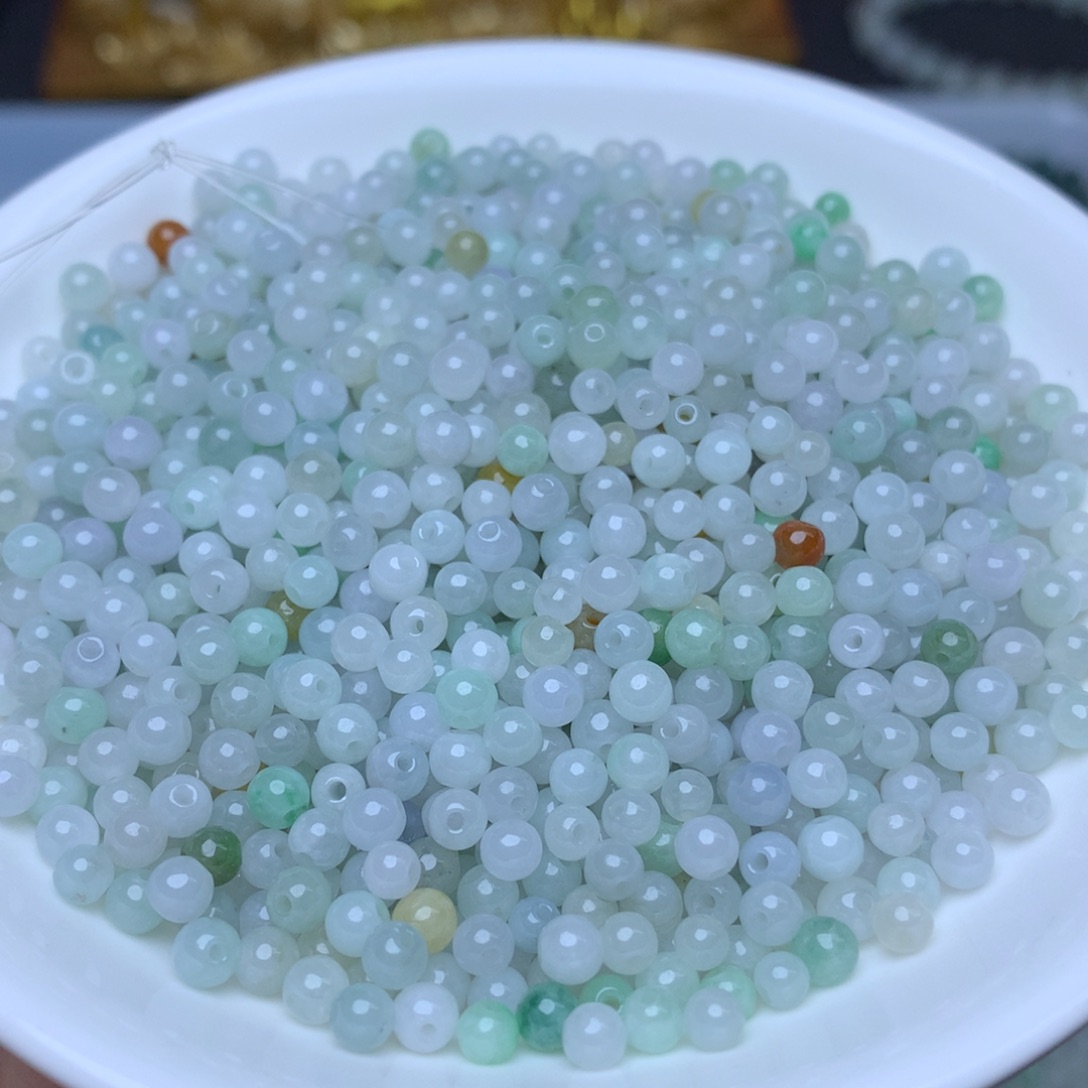 【闪购商品】翡翠手链未镶嵌卡3.8冰绿白100个