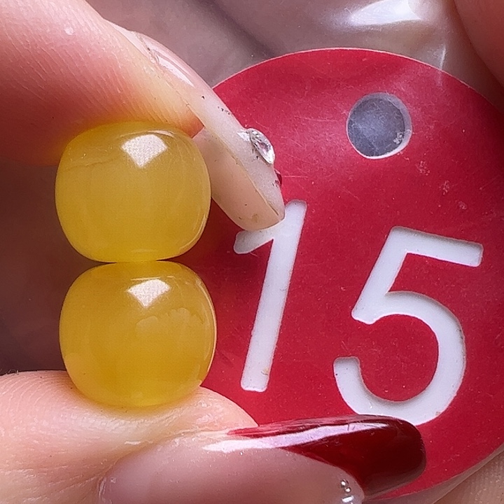 蜜蜡未镶嵌珠宝奇石10.2mm鸡油黄老型