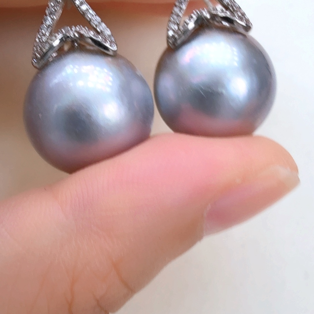 耳饰拼合珍珠（马贝珠）未镶嵌