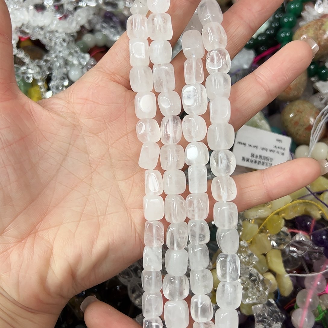 玛瑙/玉髓未镶嵌珠宝半成品，卡8x10水晶方糖一条