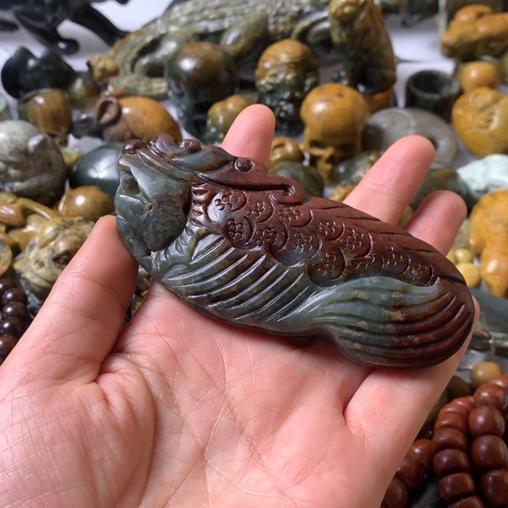 岫岩河磨玉（透闪石质玉）未镶嵌笔搁