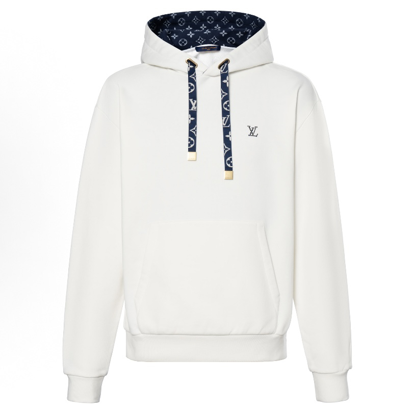 未使用 LouisVuitton/路易威登 白色Logo水钻帽衫L码 md2140