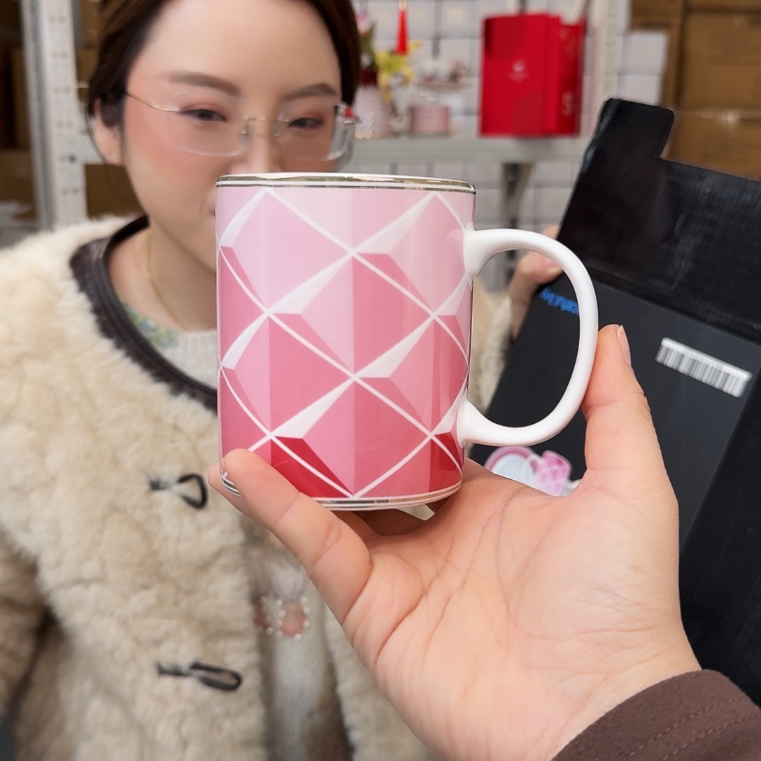 骨瓷高骨马克杯400ml2个外贸尾单