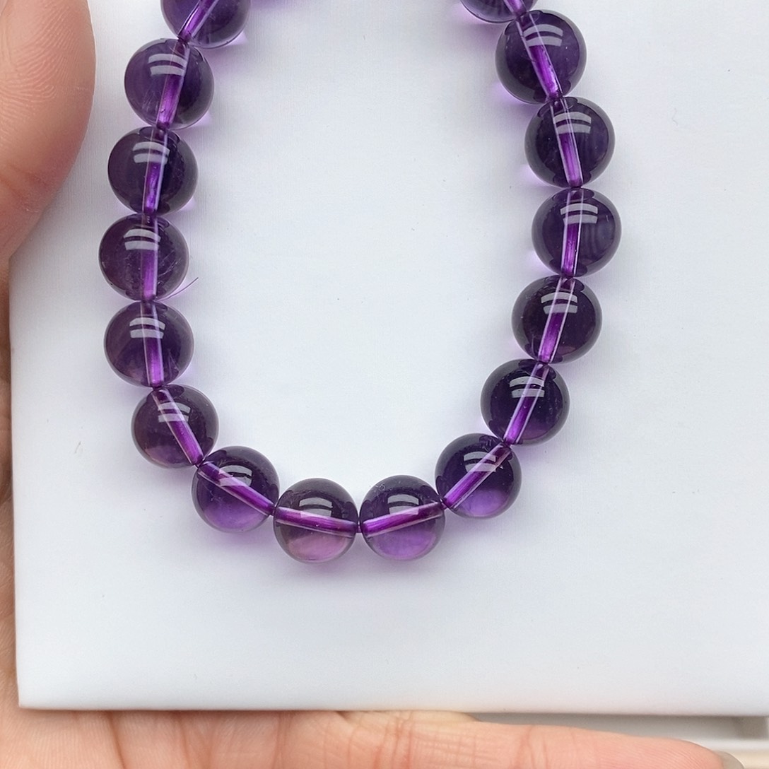 水晶手链未镶嵌是****?巴西紫水晶9