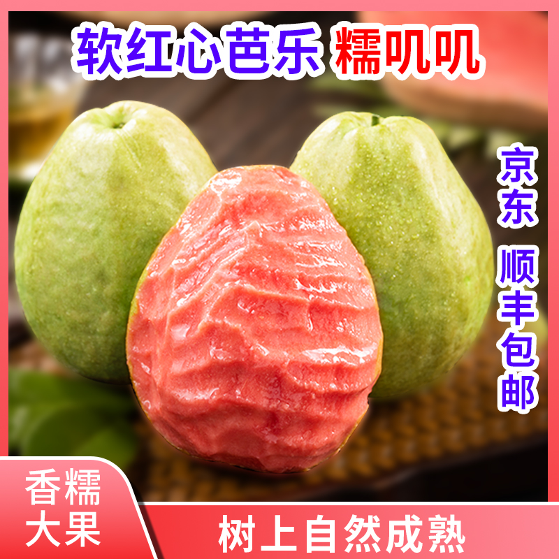 精品芭乐礼盒彩箱广西软红心芭乐番石榴芭乐果香糯大果配酸梅粉