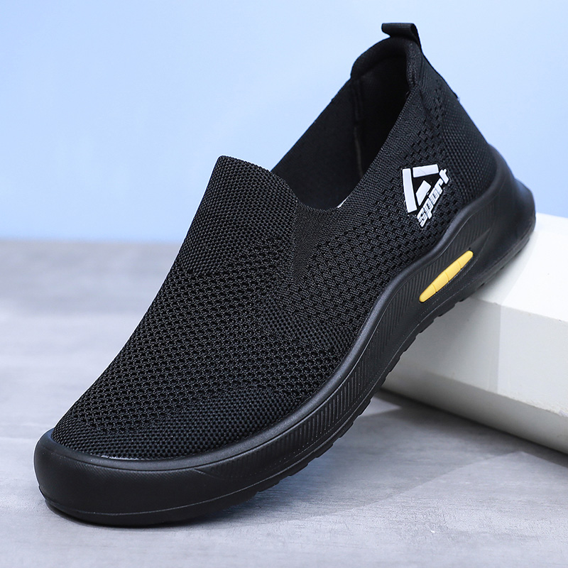 2025春秋季新款一脚蹬平底爸爸鞋防滑耐磨透气健步鞋老北京布鞋男