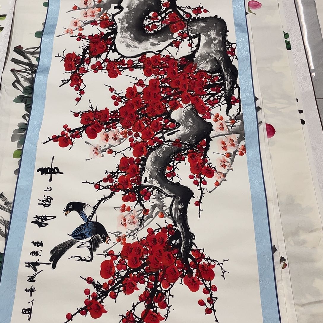 国画国画作品书法作品原稿170横幅梅花