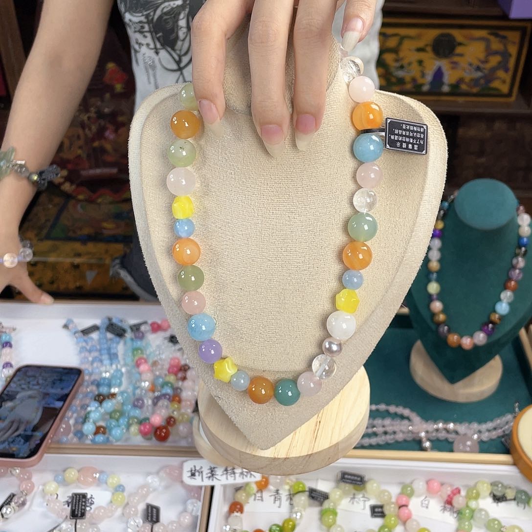 水晶手链银S925镀金镶嵌