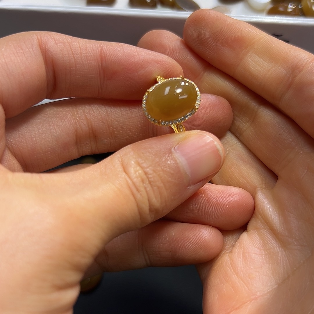 银S925镶嵌戒指和田玉用****0