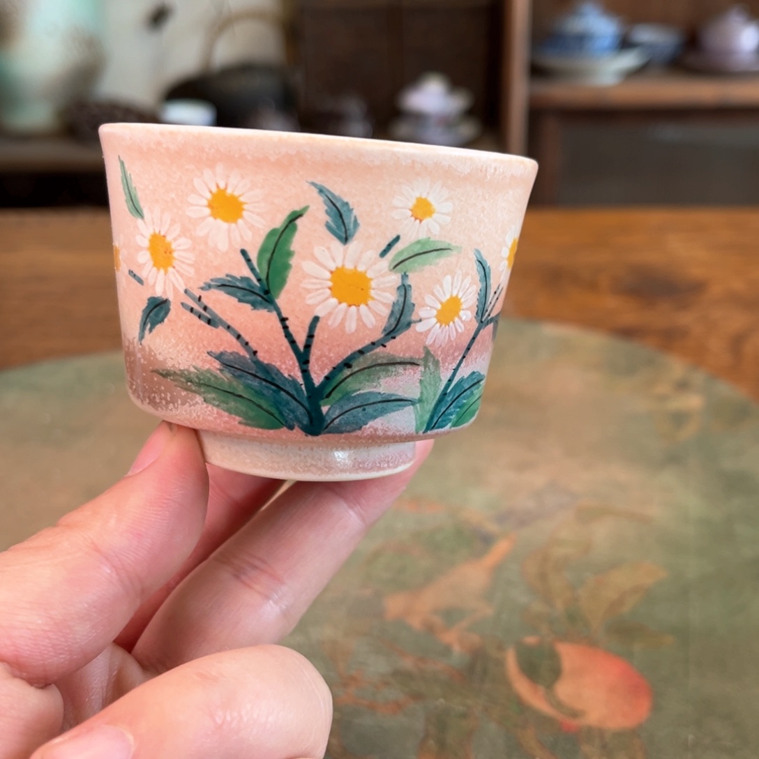 杯柴烧手工手绘陶瓷