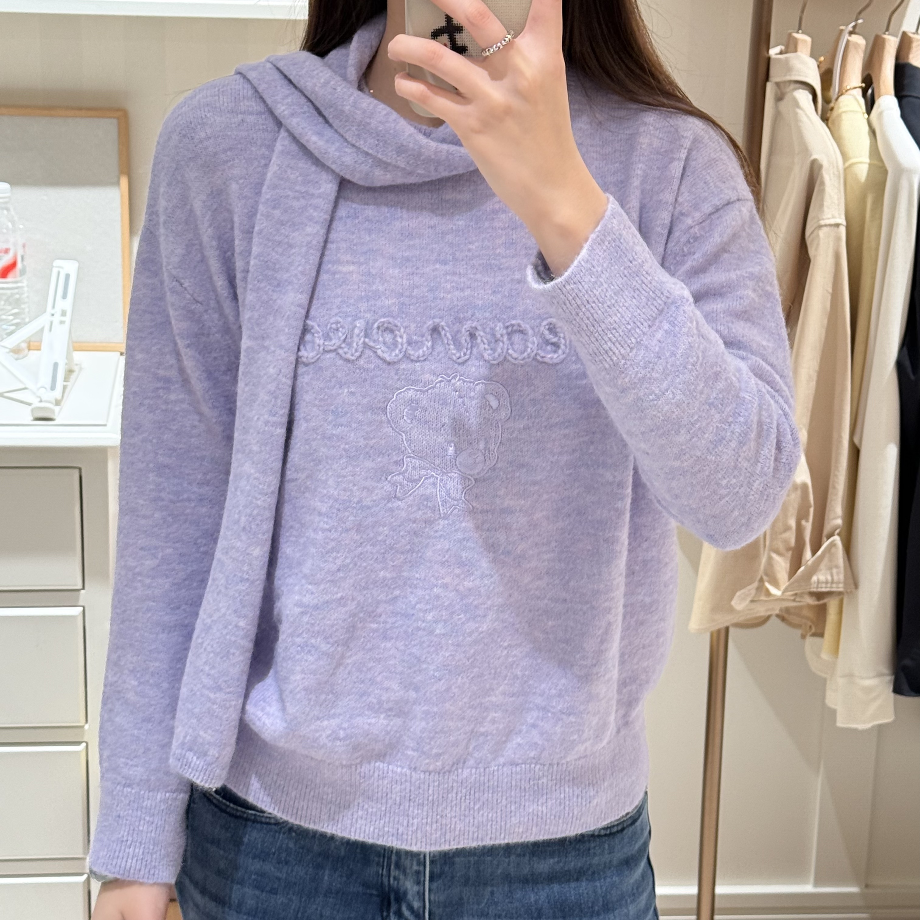  TEENIEWEENIE 25套头厚款休闲灰色针织纯色  YTKW254VL2B