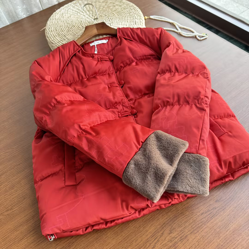 2025年新款新中式中国风红色棉服女冬季爆款唐装喜庆高端保暖外套
