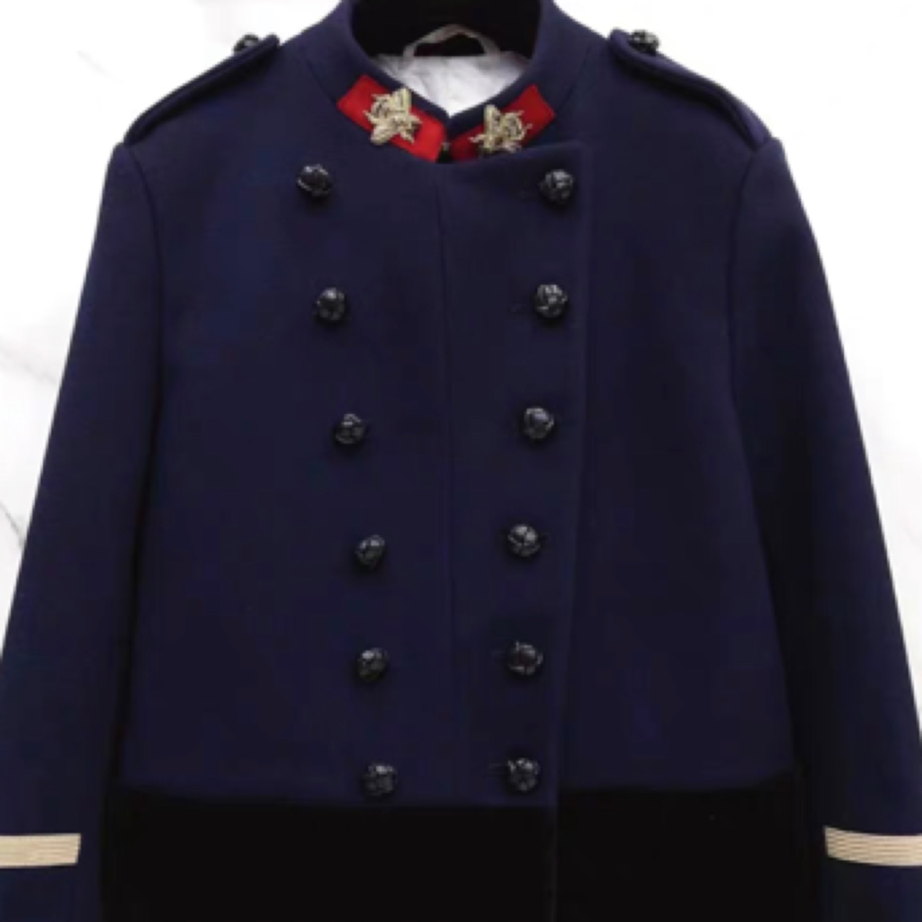 99新 GUCCI/古驰 Gucci深蓝色宫廷款金色蜜蜂 /40码/D01173