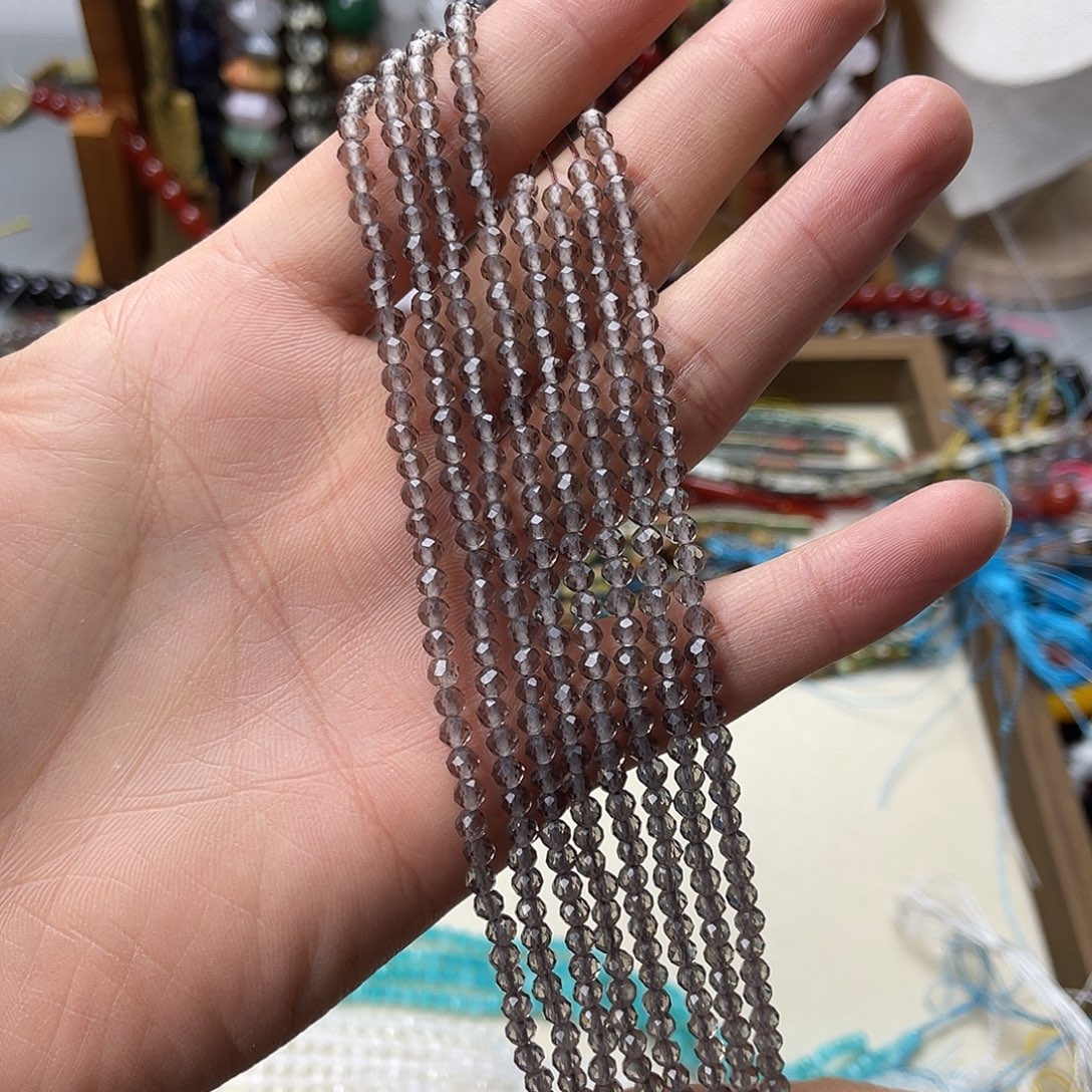 玛瑙/玉髓未镶嵌珠宝半成品卡4茶晶切面一条