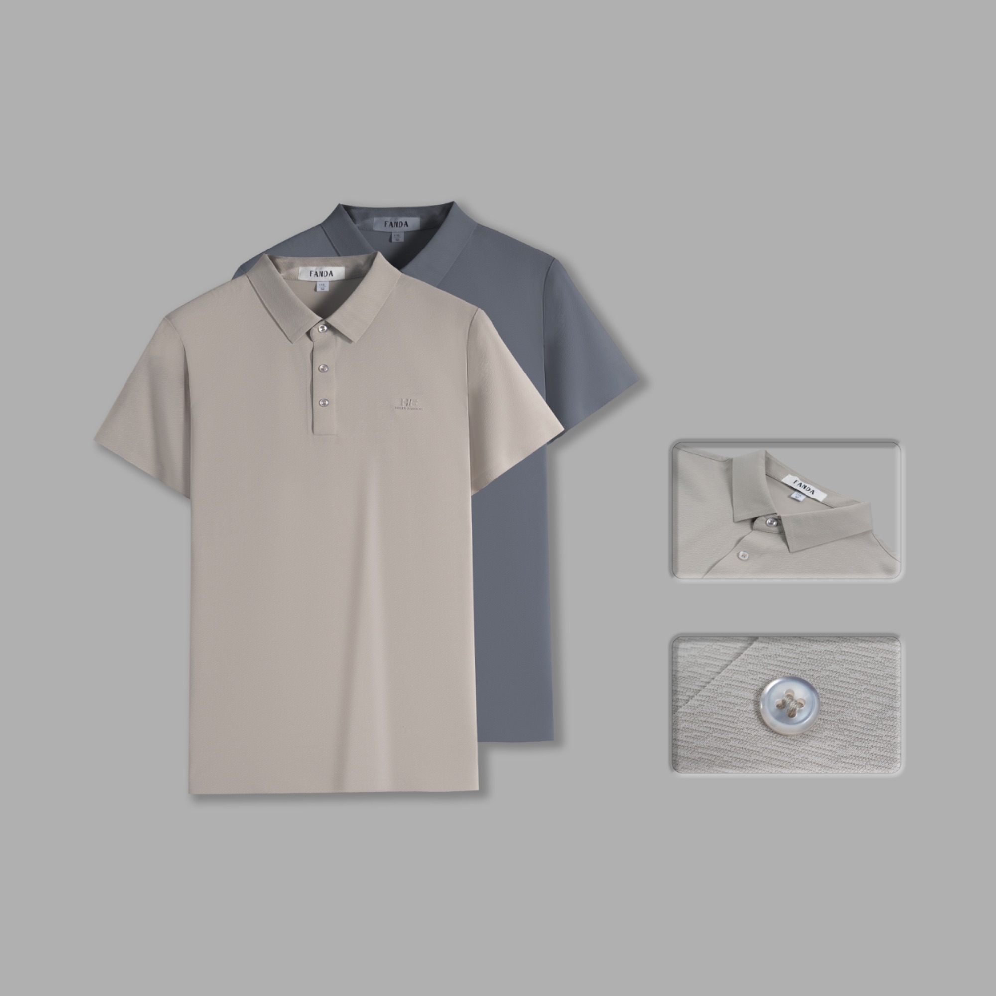 【文文的店】2025男士新款时尚百搭商务休闲poIo衫D8660