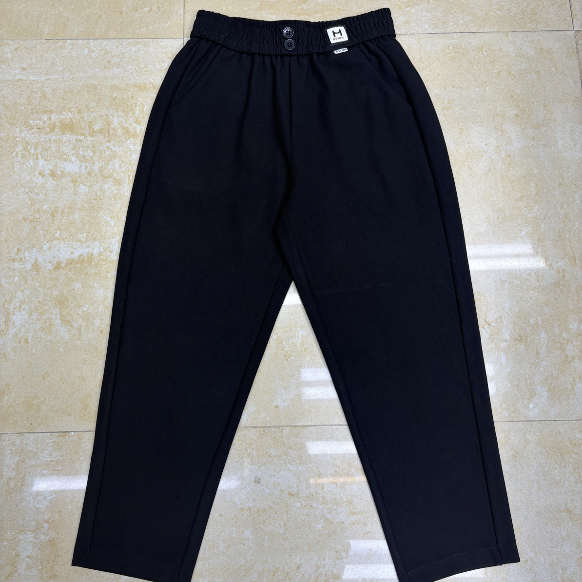 小个子秋冬新款宽松显瘦百搭八分小米格哈伦裤