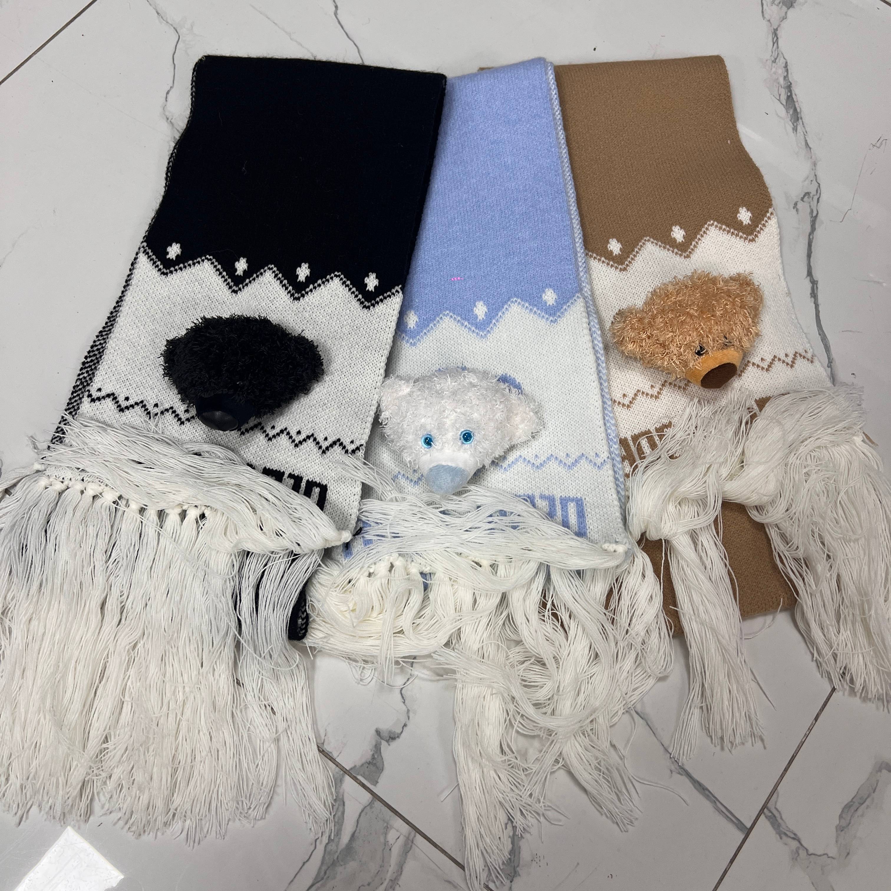 FOG 百搭流苏费尔岛立体玩偶高级感围脖针织围巾