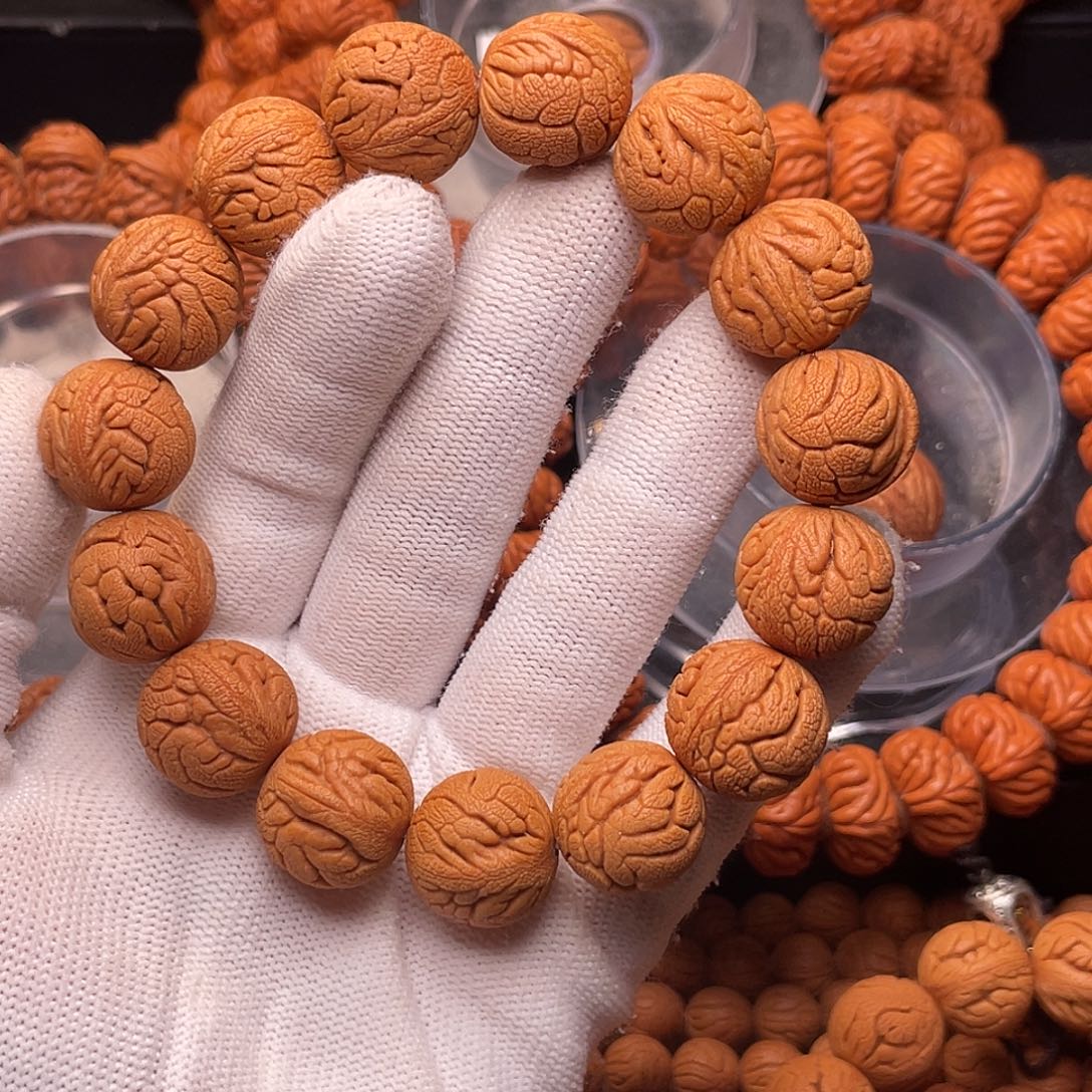 桃核手串金丝龙珠1.7