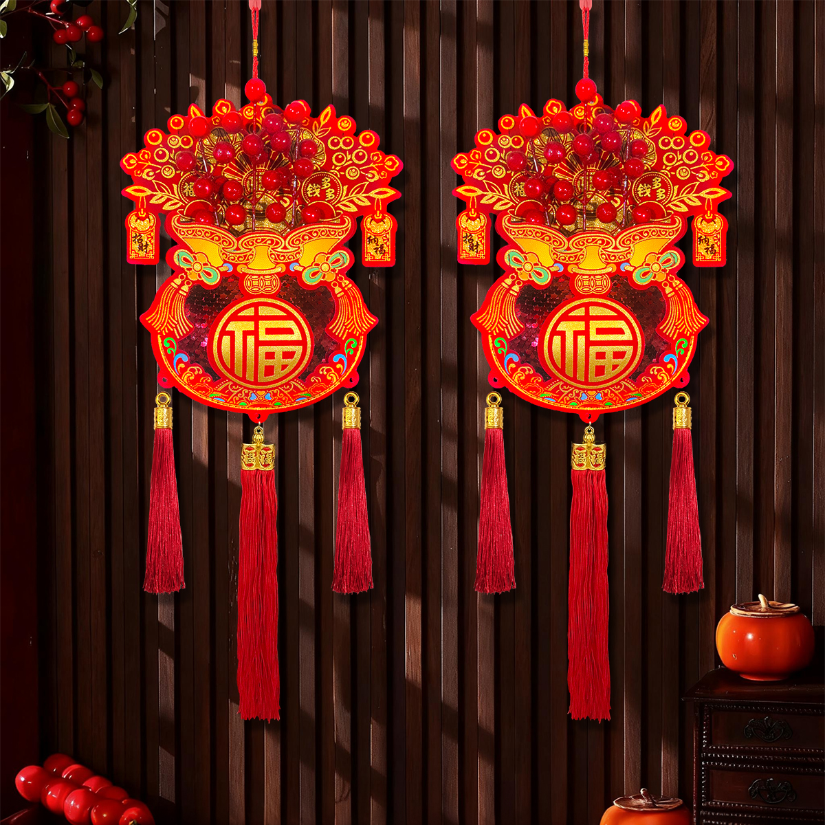 【工厂福利】红果福袋装饰挂件喜庆福字挂串乔迁中国结灯笼新年布置