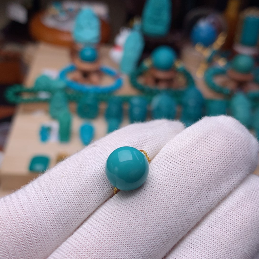 绿松石珠宝奇石未镶嵌10m m