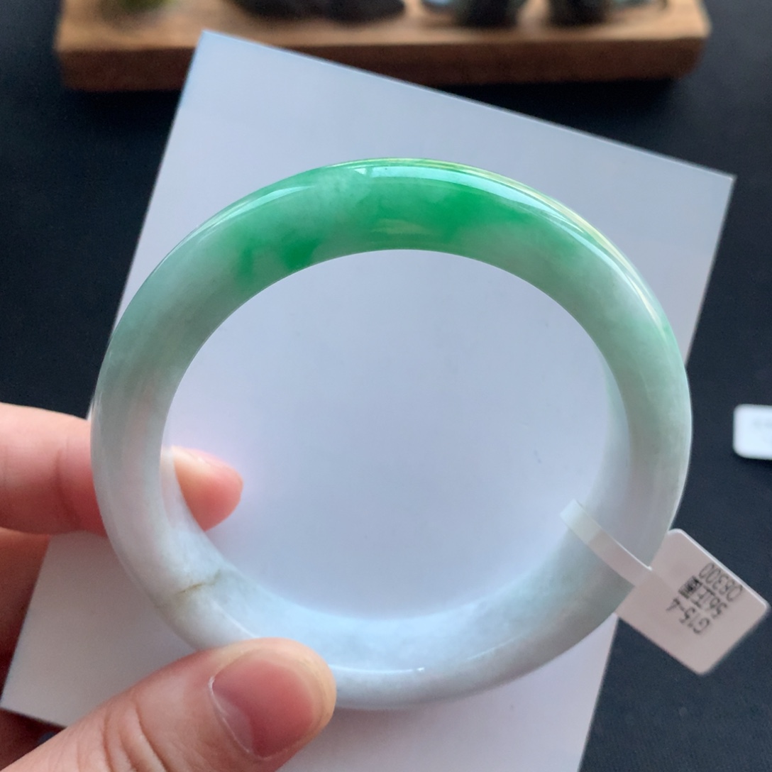 翡翠未镶嵌手镯1号56正