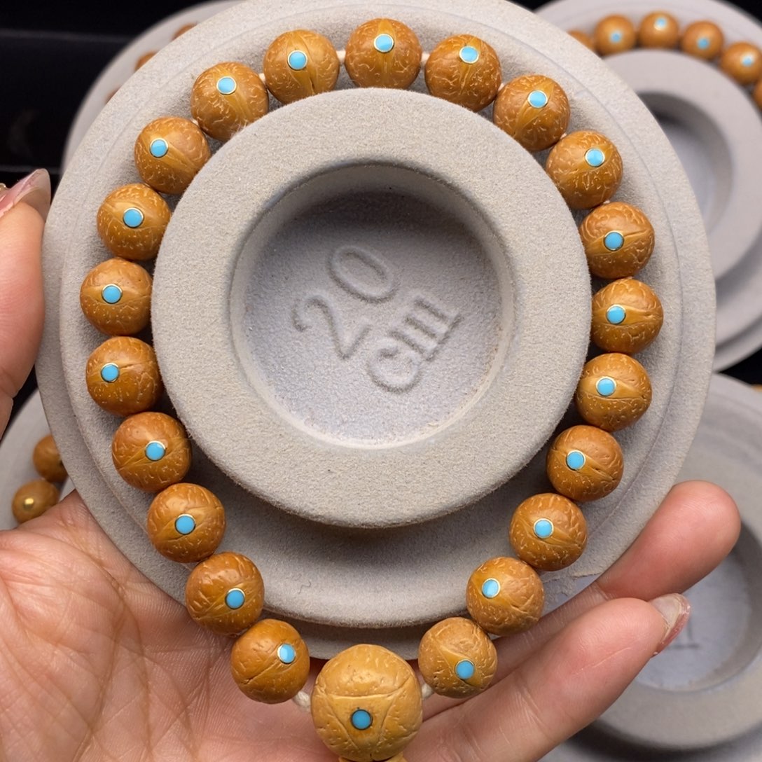 凤眼菩提手串11➕铜松，25年新籽