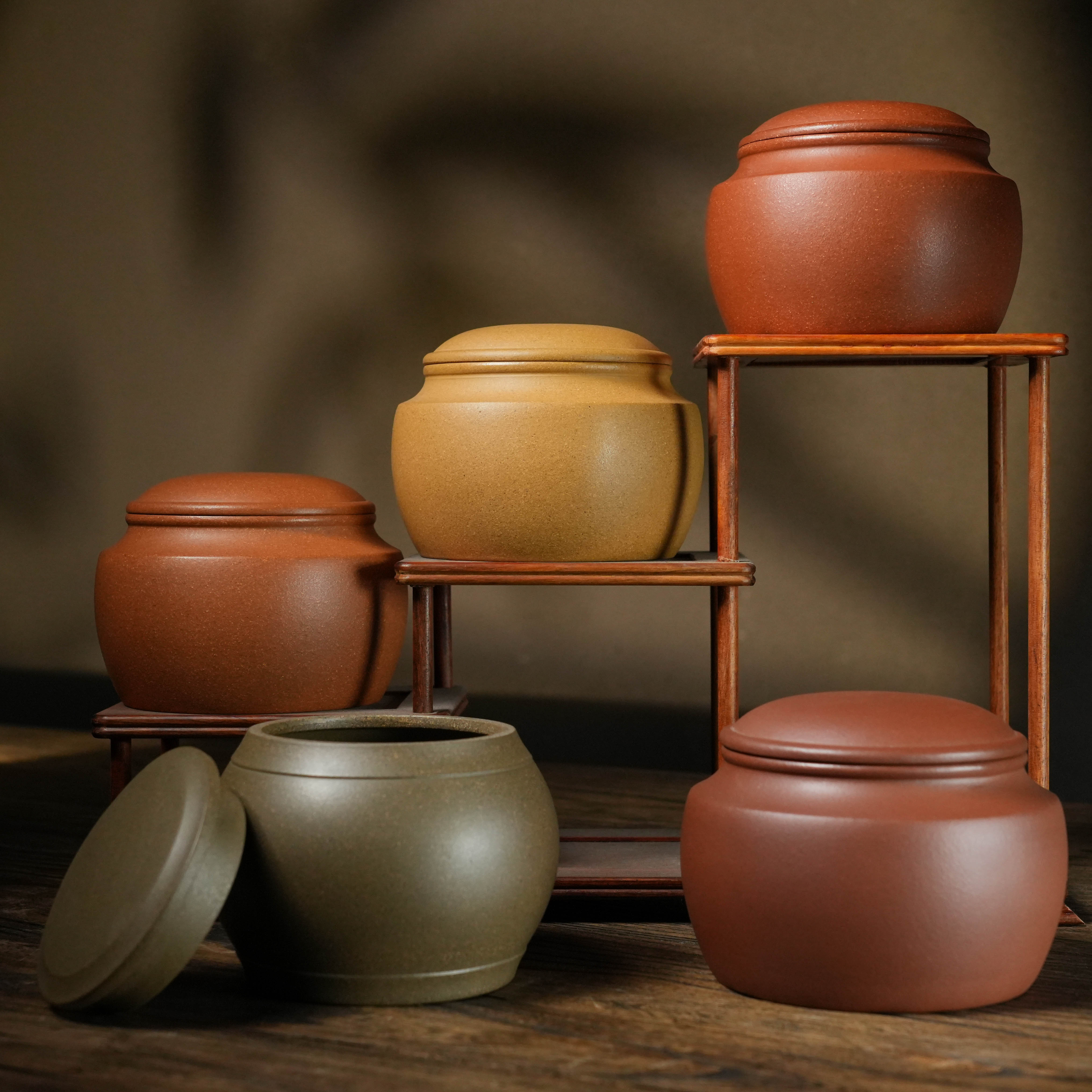 随机手工紫砂茶叶罐一个