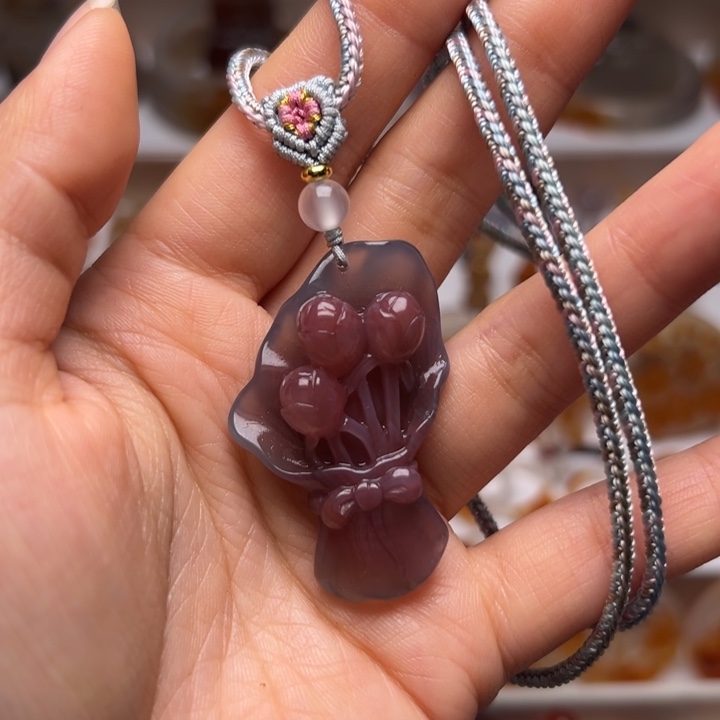 ****台玛瑙/玉髓合金吊坠