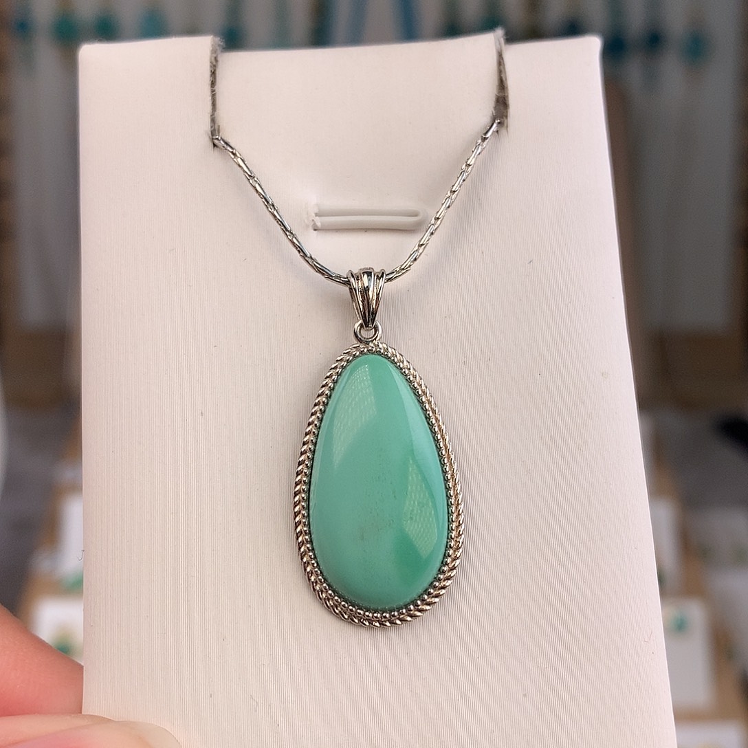 绿松石银S925镶嵌颈饰