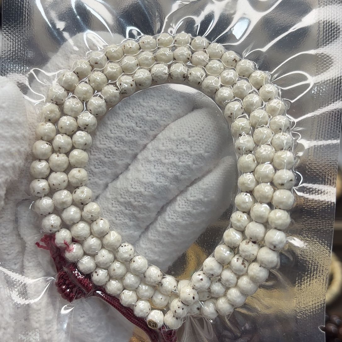 星月菩提吊坠高货毕业金标款石玉骨瓷白6*6手精工烟花无相数星