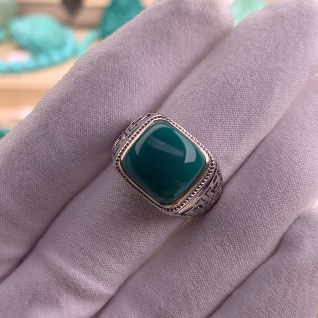 绿松石珠宝奇石银S925镶嵌