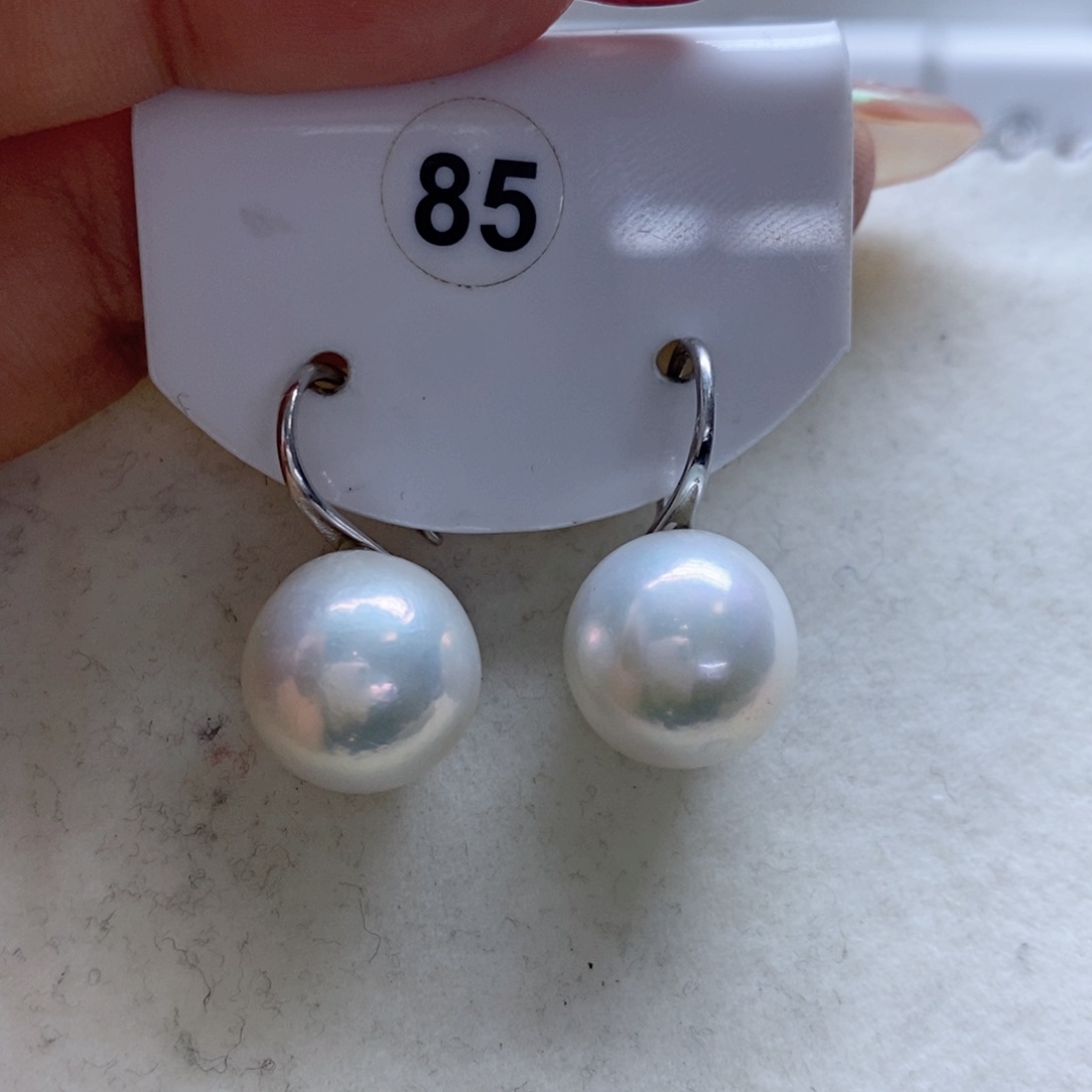 淡水珍珠耳饰银S925镶嵌