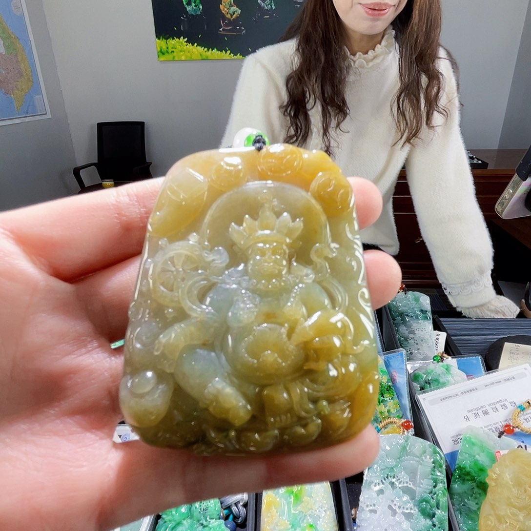 颈饰未镶嵌翡翠小*蛙翡翠