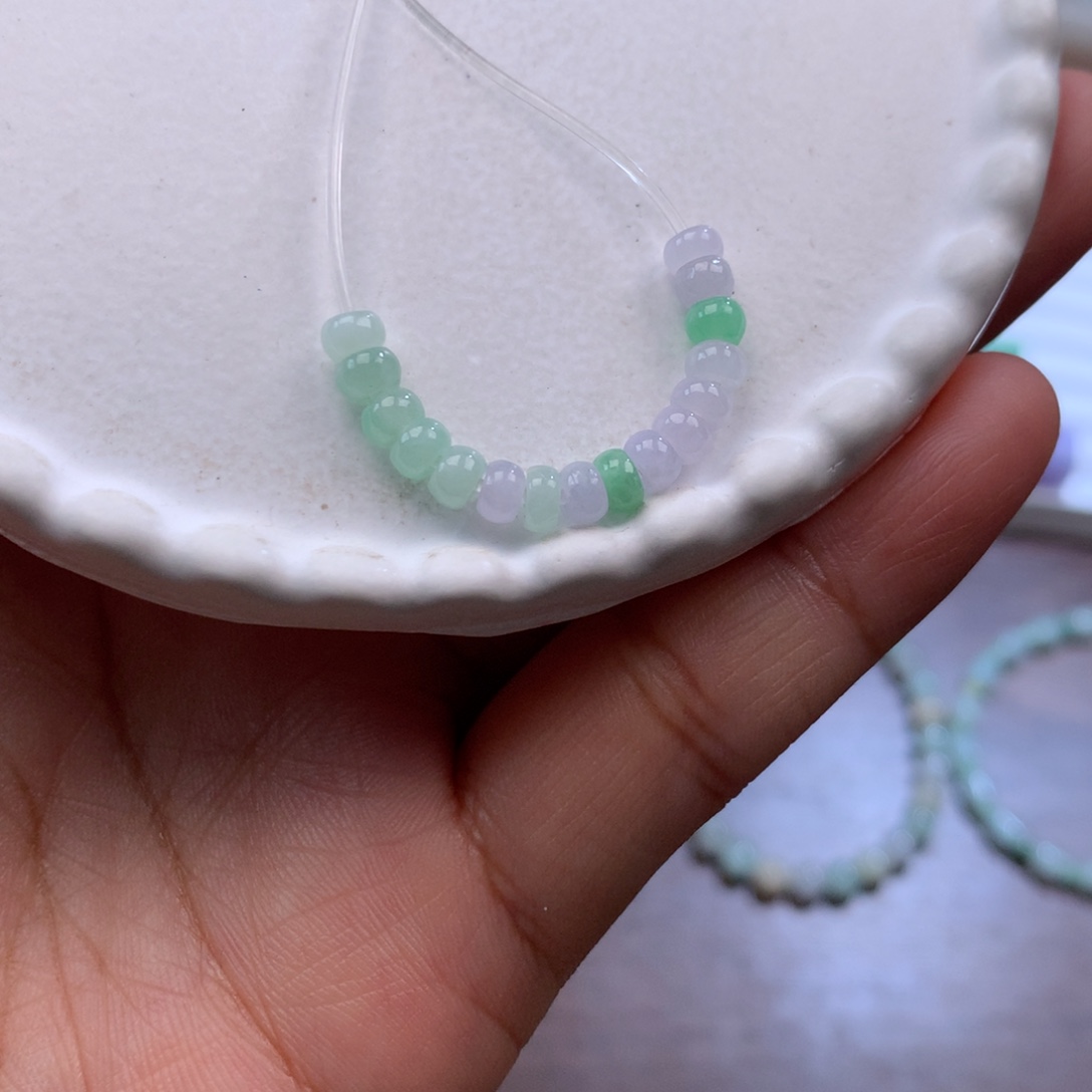 翡翠未镶嵌颈饰4.0鼓珠