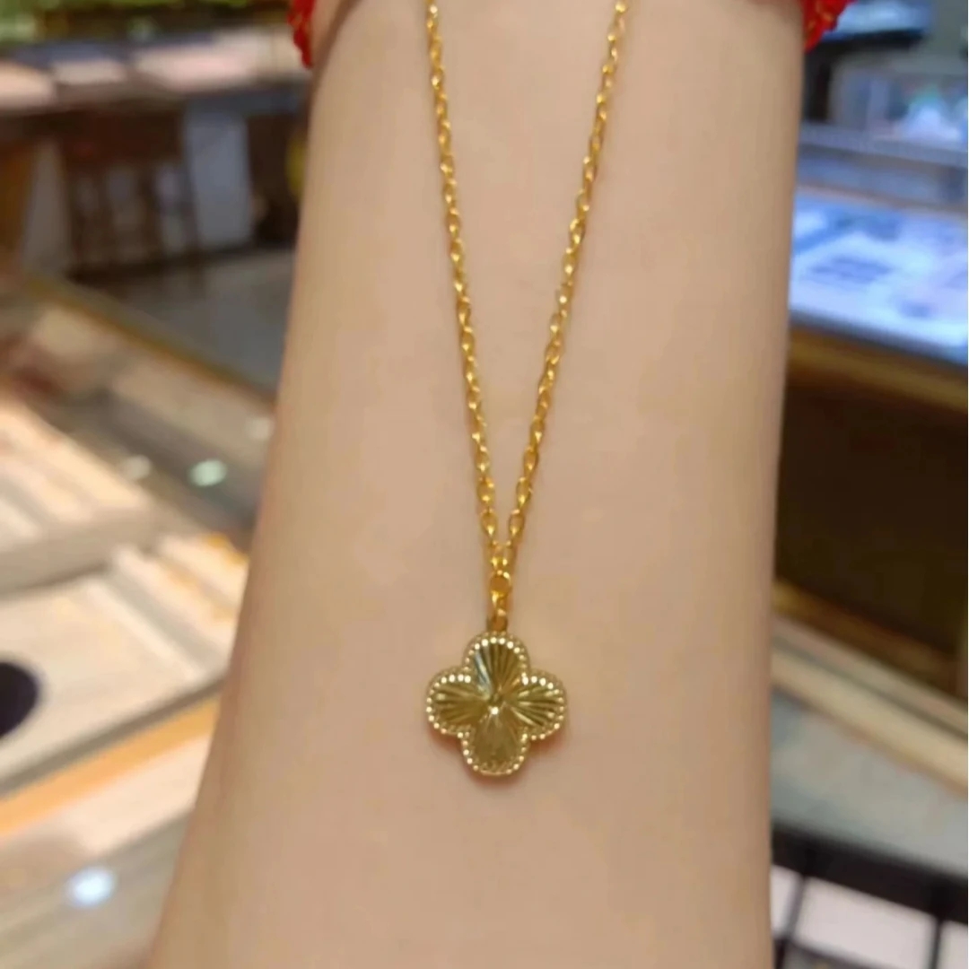 合金项链 【高端定制】新款镭射五花四叶草项链