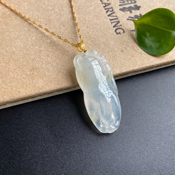 《金镶冰佛手瓜》天然缅甸翡翠A货吊坠气质