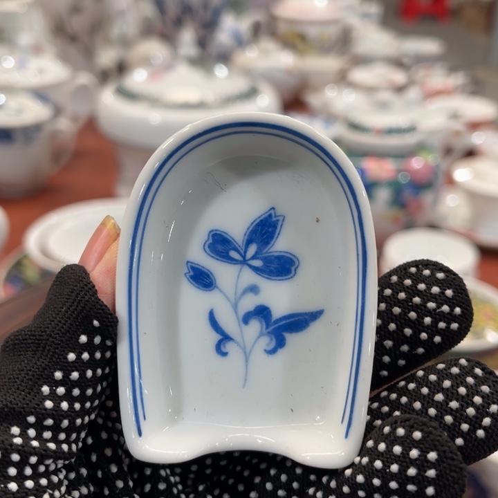 陶瓷醴陵群力釉下青花勺字