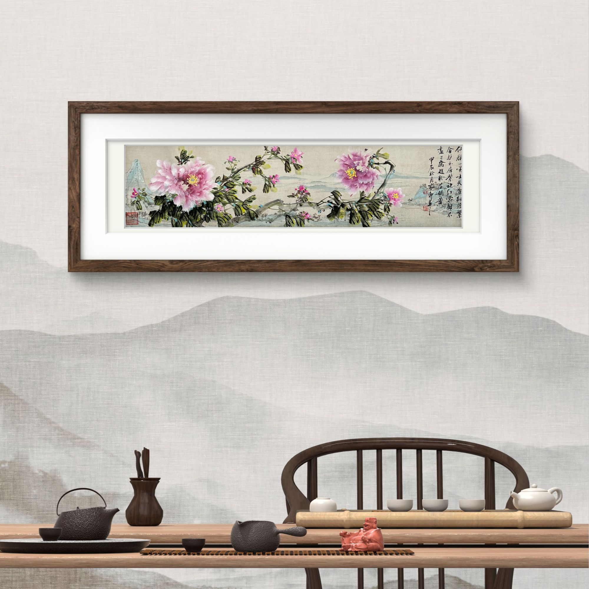 罗家轩《牡丹》国画挂客国画，挂客厅茶室书房，收藏、送礼